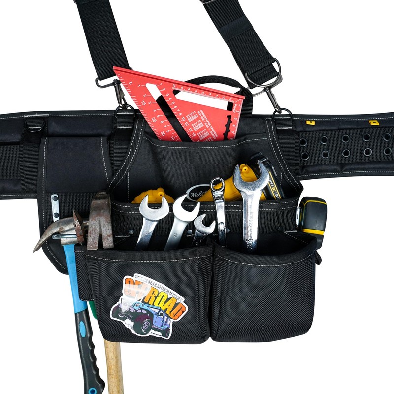 MELOTOUGH Tool Belt with Suspenders Tool Bag Supenders Framers Comb