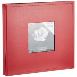 Pioneer Photo Albums SL-88FRD 8 x 8-Inch Snapload Sewn Leatherette Frame Cover Memory Book, Red