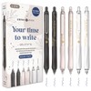 LEBENSKOMPASS® Gel Pen Set Blue with Silent Click Technology -