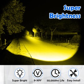 Erato 7 inch Led Light Bar 240W 24000LM Off Road Lights Bar Work Light Spot Flood Combo Beam Fog Driving Lights Pods for Truck ATV UTV SUV Boat IP68 Waterproof Yellow