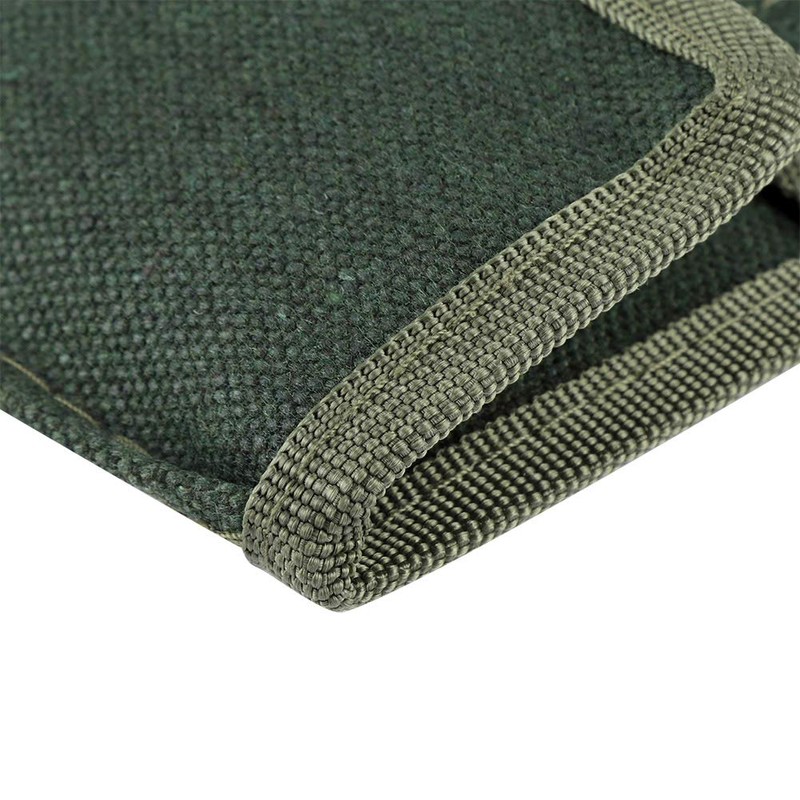Portable Green Canvas Tool Roll Bag with 10 Pockets for
