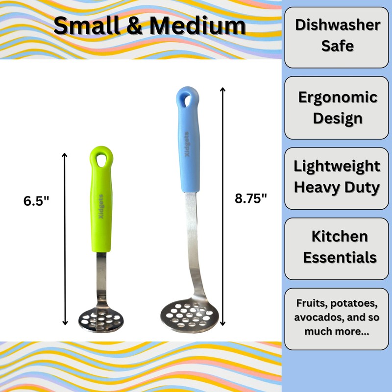 Mini & Medium Masher Box Set. Avocado & Small Potato