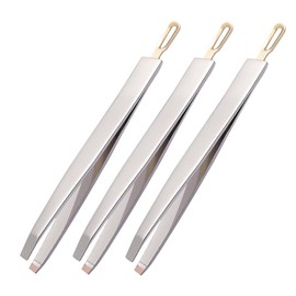 Baluue 3pcs Stainless Steel Eyebrow Tweezers Portable Brow Clips for Facial Hair Removal Ergonomic Design for Easy Use for Precision Grooming and Blackhead Extraction