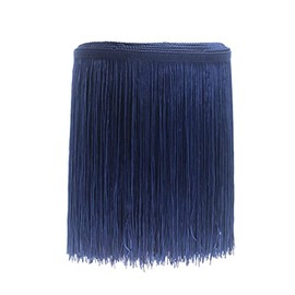 Yalulu 10 Meters 20 CM Width Polyester Latin Fringe Tassel Trimming Lace DIY Latin Macrame Samba Dance Dress Stage Clothes Curtain Trim (Navy Blue)