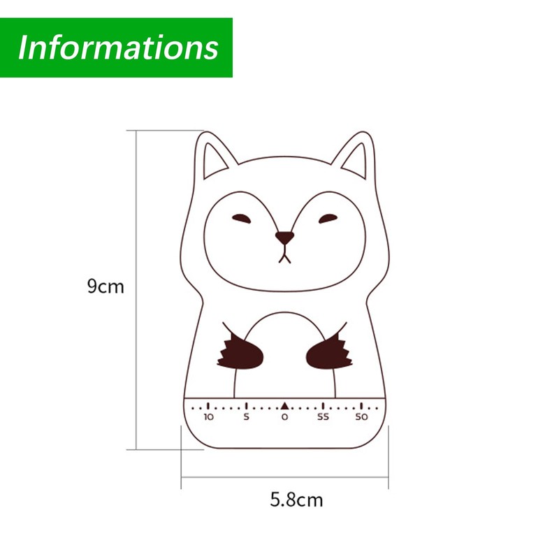 Mechanical Kitchen Timer, Cute Wind Up 60-Minute Manual Countdown for