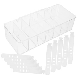 Operitacx Cable Management Box with Cover and Cable Ties Transparent Organizer for Electronic Products Durable Compartment Storage for Neat Desktop Accessory Management