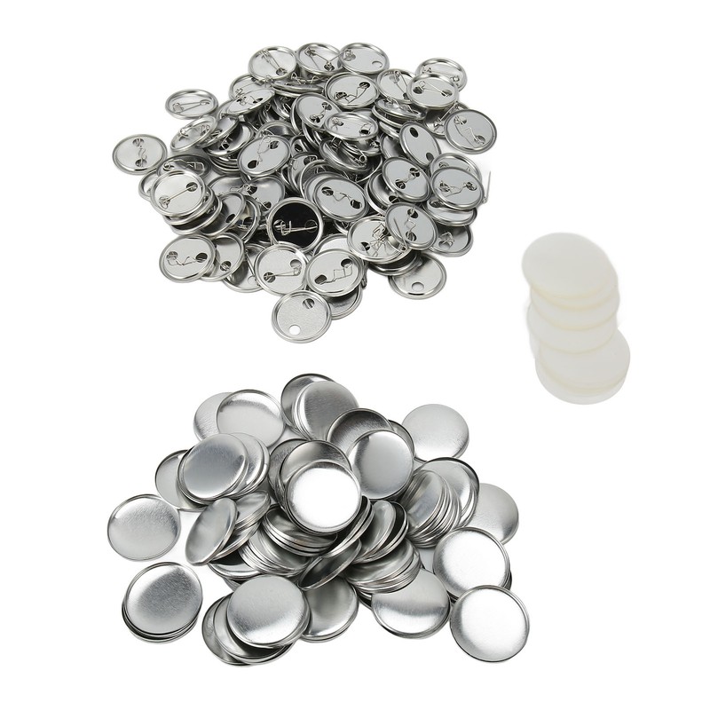 100 Sets Blank Button Badge Parts Set Round Shape Rust