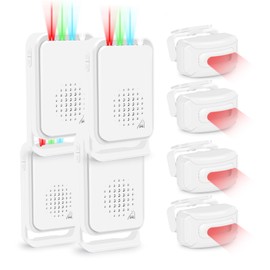 GREENCYCLE Motion Sensor Alarm,Outdoor Wireless Driveway Alarm with Loud Siren & Vibration Alert,IP64 Waterproof,200ft Range,for Mailboxes and Driveways(4PK)