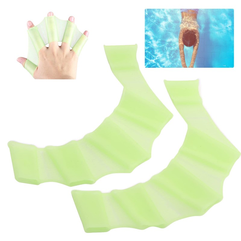 Swimming Finger Webbed Gloves, Swim Palm Finger Gloves Foldable Elastic