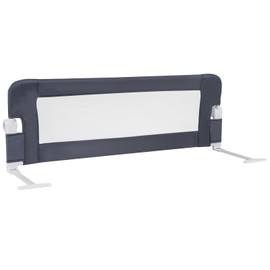 HONEY JOY Bed Rail for Toddlers, Extra Long, Foldable Portable Swing Down Safety Bed Guard Rail, Toddler Bed Rails for Crib, King Queen Full Twin Bunk Size Bed Mattress (Gray, 1 Pack, 47 Inch)