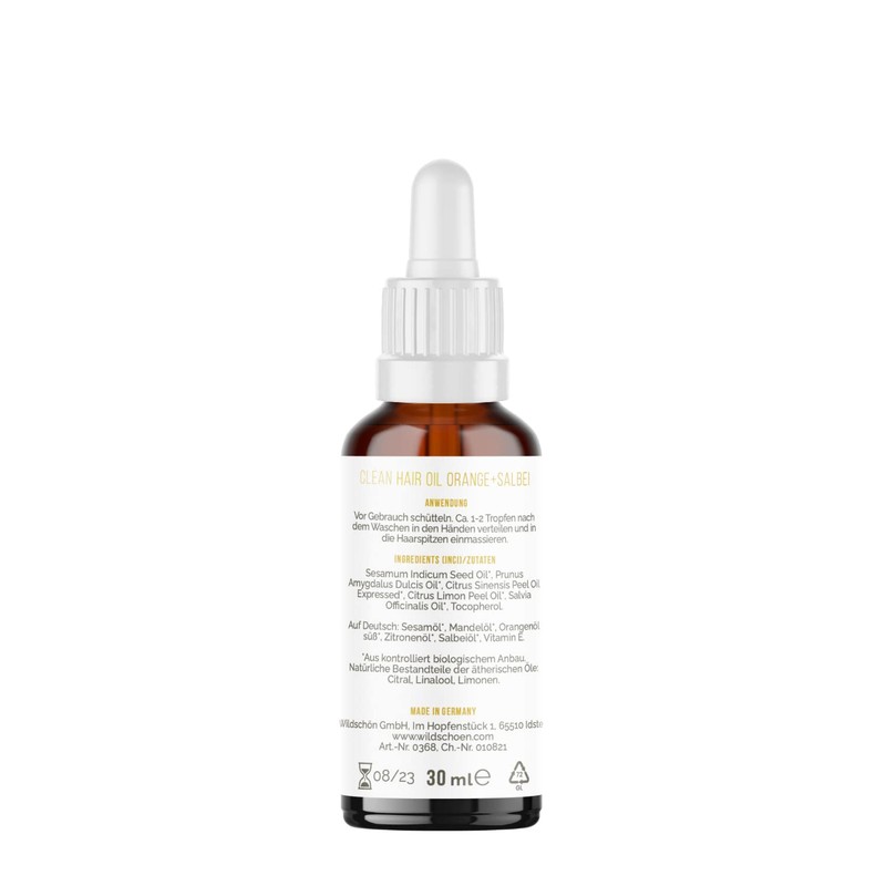 Wildschön Clean Hair Oil Orange + Sage