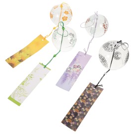 BESPORTBLE 4 Uds Colgante De Carillón De Viento De Cristal Campanas De Viento De Jardín Decoración Colgante De Boda Decoración De Campana De Viento Japonesa Colgante De Campanas De Viento