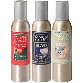 YANKEE CANDLE Concentrated Room Sprays: Macintosh, MidSummer's Night, Sage & Citrus; Set of 3 Popular Fragrances