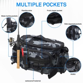 JEVCSD Fishing Waist Bag with Adjustable Belt/Shoulder Strap, Waterproof Tackle Storage Bag, Fishing Fanny Pack for Men, Shoulder Bag, Lures Organizer Pouch, Travel Pack for Running Hiking Outdoor