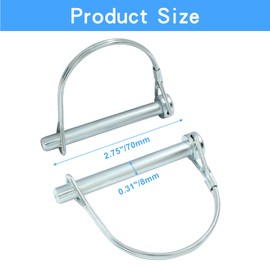 Cionyce Safety Coupler Pin - 2 Pack Full Marine Grade 316 Stainless Steel Heavy Duty Shaft Locking Pin, 5/16" x 2.75" (8mm x 70mm)