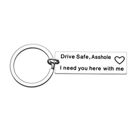 MADHAHEFU Drivers Gifts Drive Safe Keychain Jewellery For Men Gifts For Husband Boyfriend New Driver Keyring (drive safe)