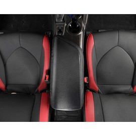 INTGET Car Center Console Armrest Cover for Toyota Camry Accessories 2018-2024 2019 2020 2021 2022 2023 Interior Camry SE/XSE Arm Rest Seat Cover Middle Console Lid Protector (Carbon Fiber Texture)
