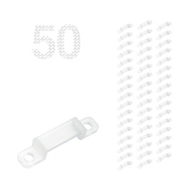 DEMASLED 50 Pack LED Strip Light Mounting Brackets, Clips for 8mm IP67/IP68 Waterproof LED Strips, Silicone LED Light Strip Holders for Indoor & Outdoor Use