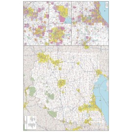 MapSherpa: Ohio State Wall Map - Extra Large - 40 x 60 inch Poster - Front Lamination
