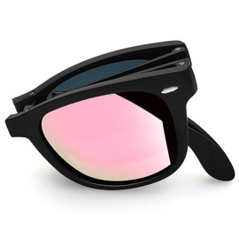 Joopin Polarized Sunglasses, Foldable, Unisex, Polarized Lenses, UV Protection, Driving, Sports, Lightweight, Fishing, Mountain Climbing, Bike, Bicycle Sunglasses for Women, [A08] Pink