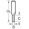Trend Professional Straight Two Flute Router Cutter, 1/2 Inch Shank,