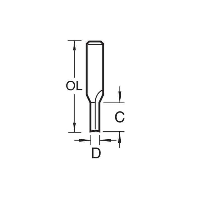 Trend Professional Straight Two Flute Router Cutter, 1/2 Inch Shank,