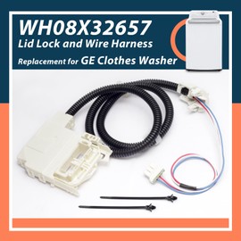 WH08X32657 Washer Lid Lock and Wire Harness Replacement for GE Clothes Washer Parts WH08X31222 AP7033485 PS16619254