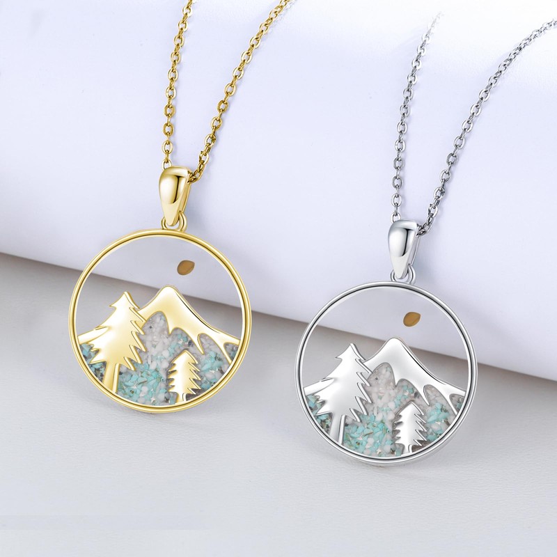 KQ&TTENG 2Pcs Mountain Necklace, Christian Faith of A Mustard Seed