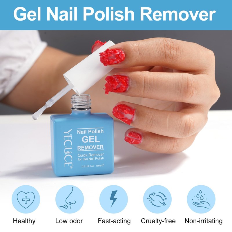 Gel Polish Remover, (3pcs) Gel Nail Polish Remover, No Need