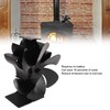 6 Blade Stove Eco Fan Black High Temperature Resistant Self