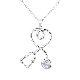 Stethoscope Necklace Braver Than You Believe Stronger Than You Seem Smarter Than You Think Zinc, Zinc