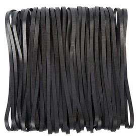 AMUU Rubber Bands, Long, Wide Rubber Bands, Width 0.2 inches (5 mm) x Folding Diameter 7.9 inches (200 mm), Inner Diameter 5.0 inches (127 mm), Black Rubber Band Holder, Black, Rubber Band Variety, Long Lasting, Economical Use, For Office Use, Packaging 