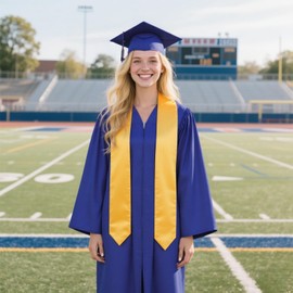 AGCOAH Graduation Gowns for Adults Robe Masters Cap and Bachelor 2025 5 PCS Commencement Ceremony Choir Robes （Sapphire Blue-45）