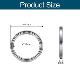 sourcing map 2pcs 6707ZZ Deep Groove Ball Bearings, Chrome Steel Z2 Double Metal Shielded Bearing 35mm x 44mm x 5mm