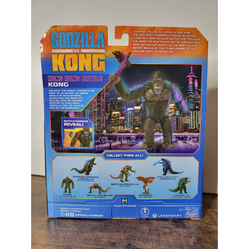 Playmates GVK Godzilla vs Kong 6" Hong Kong Battle Kong