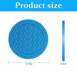 Mandark 4PCS Car Cup Holder Coasters, 2.75 Inch Non-Slip Insert Water Bottle Holder Pads, Dustproof Automotive Interior Accessories Mat, Universal for Vehicles, Trucks, RVs and More (Light Blue)