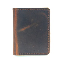 JJNUSA Men's Minimalist Leather Wallet Card Holder Distressed Wallets for Gifts, brown, Minimalist