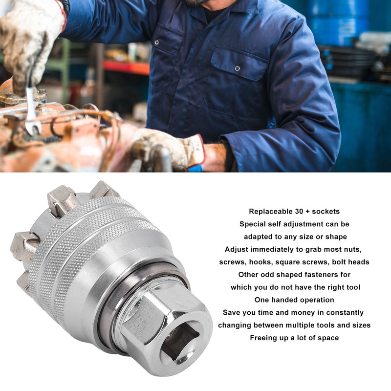 Adjustable Drive Socket 3/8in Universal Wrench Adapter Impact Power Hand