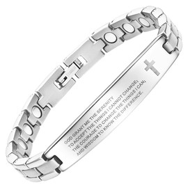 Willis Judd English The Serenity Prayer Womens Titanium Magnetic Bracelet Adjustable
