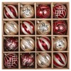 SVNVIOZ Pack of 16 8 cm Christmas Baubles Red Gold