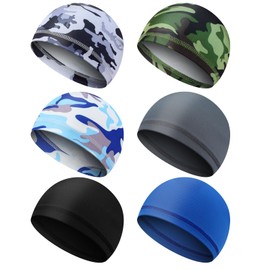 Gjinxi 6Pcs Men Cooling Skull Caps, Hard Hat Helmet Liner Cycling Skull Caps Welding Caps for Men, Sweat Wicking Beanie Do Rag Head Wrap, Bicycle Cycling Motorcycle Bandana Running Hats