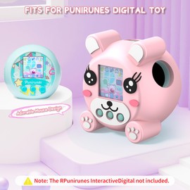 for Punirunes – Cute Mouse Silicone Protective Case in Pink & Blue, Shockproof & Scratch-Resistant Cover with Lanyard, Lightweight & Easy to Carry (Pink)