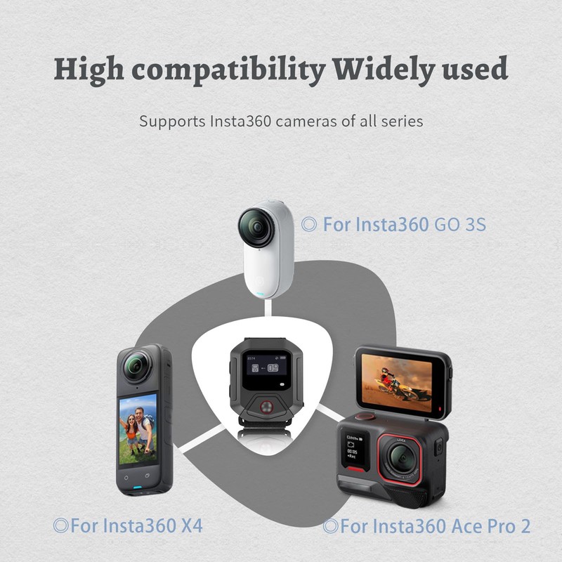 Bluetooth GPS Remote Control for Insta360 X5/X4/X3/Ace Pro 2/Ace Pro/GO3S/GO3
