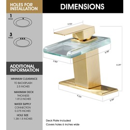 BATH FAMOLI LED Bathroom Sink Faucet, Brushed Gold Single Hole Vanity Faucets for 1 Hole Sinks,Pop Up Drain Included. (Short, Brushed Gold)