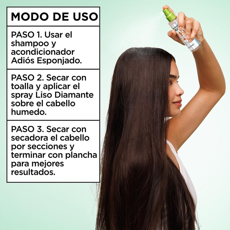 Garnier Fructis Liso Diamante, 100H Brillo Diamante Liso anti frizz