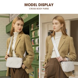 Telena Quilted Crossbody Bags for Women Puffer Bag Purse Lightweight Design Shoulder Bag Beige