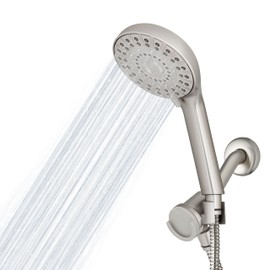 Waterpik Magnetic Dual Dock Adjustable Height Hand Held Shower Head With 5-Foot Metal Hose and PowerPulse Shower Massage, Brushed Nickel QMP-869ME