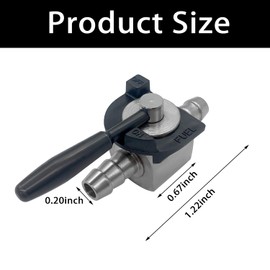 ANPTGHT 1/4" Fuel Shut Off Valve Inline Heavy Duty Gas Shutoff Valve with Clamps＆1/4” Fuel Line Fit for 07-403 07403 48568 B1SB868