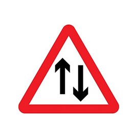 Caledonia Signs 67544N Two Way Traffic Sign, Aluminium, 400 mm x 400 mm