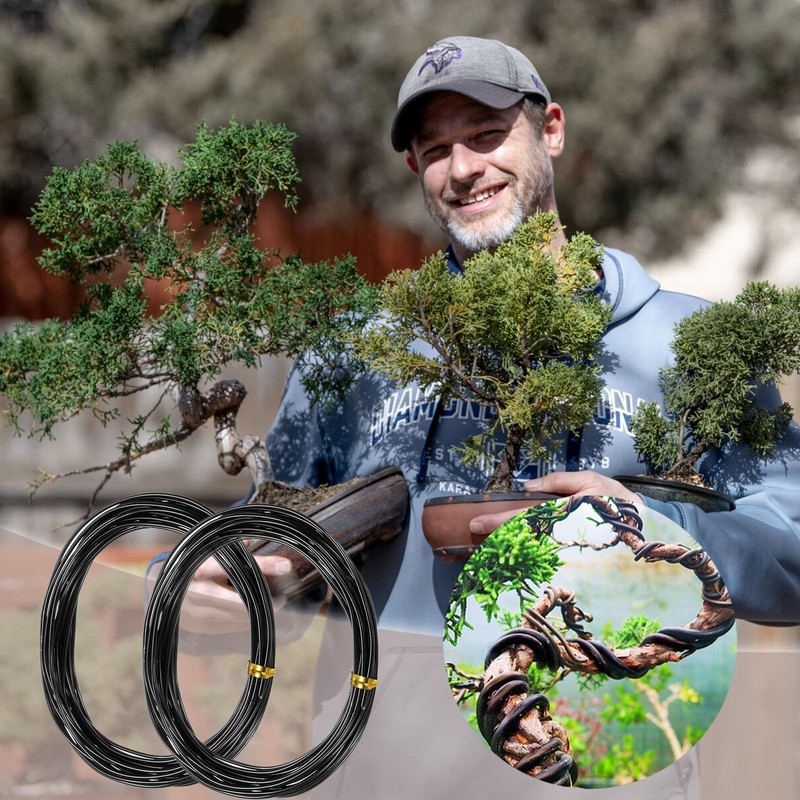 Bonsai Wire 2 Roll Black 1.5mm Aluminum Bonsai Training Wire